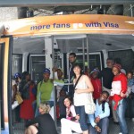 Group photo in the cable car