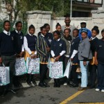 Group with their goody bags